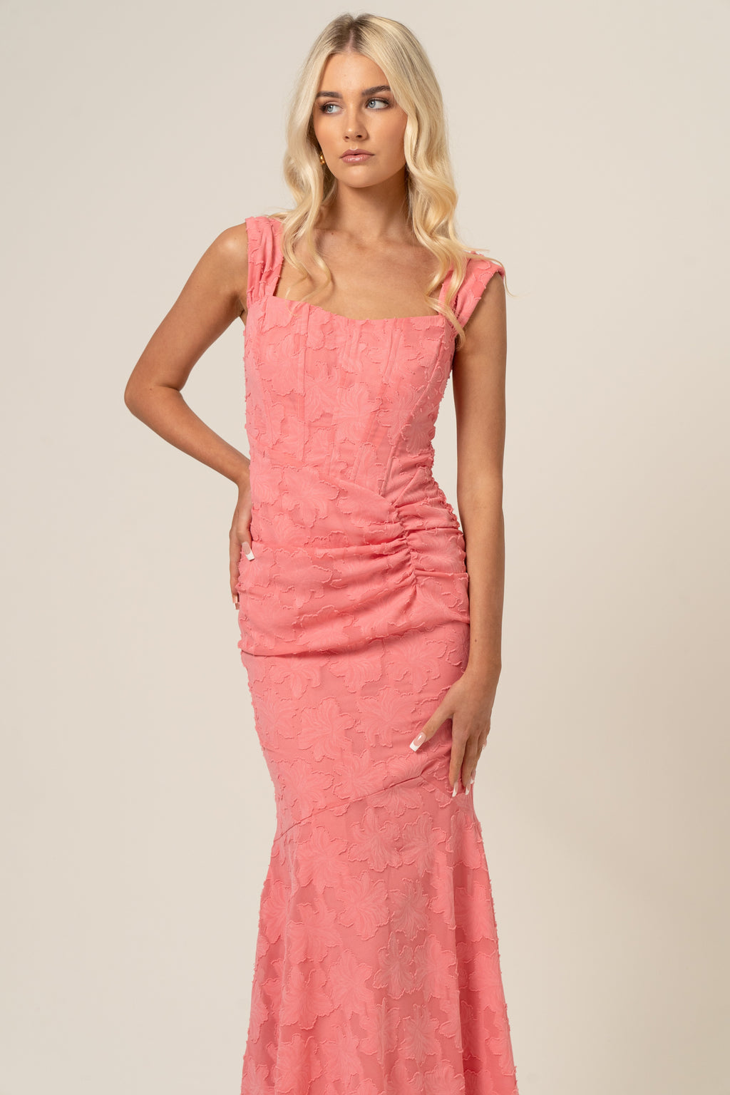 Valentina Pink Hourglass Midi Dress
