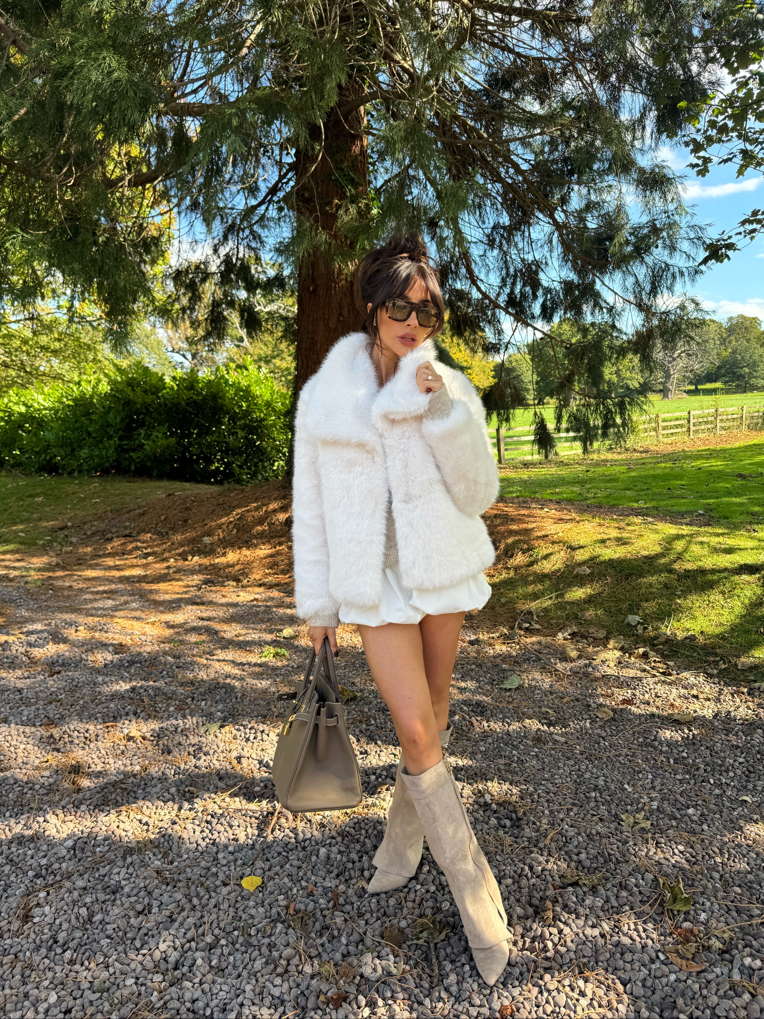 BAMBI Short Faux Fur Long Sleeved Jacket In Frost