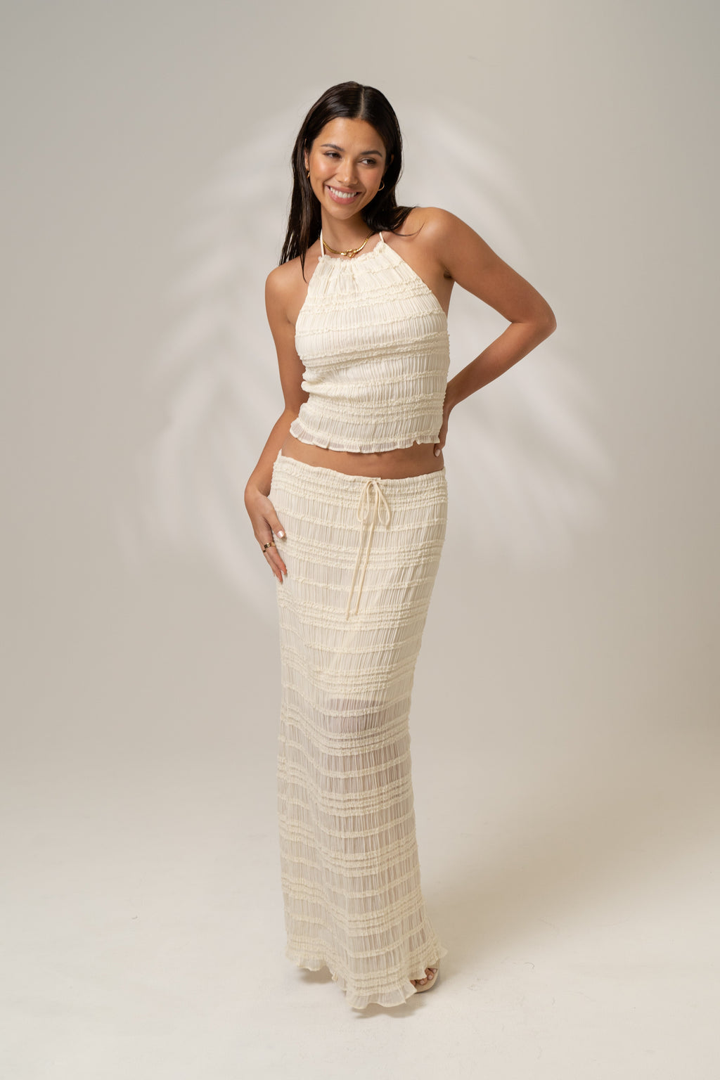 Aimee Two Piece Halter Top & Skirt Set