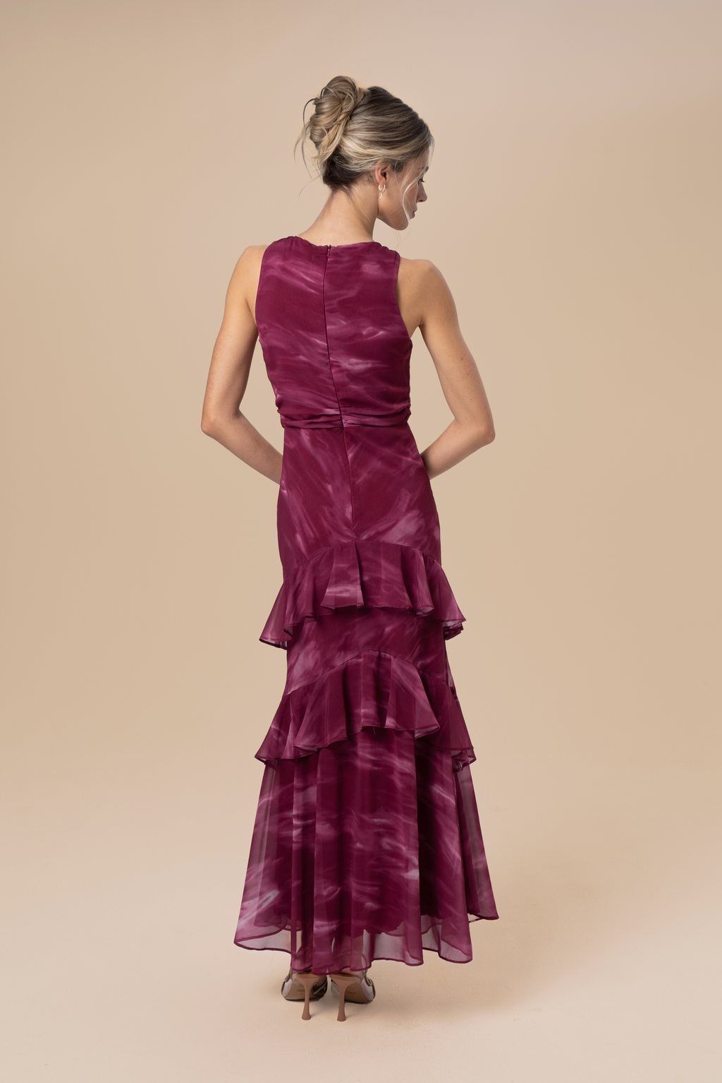 Alira Mauve Ruffle Cocktail Dress