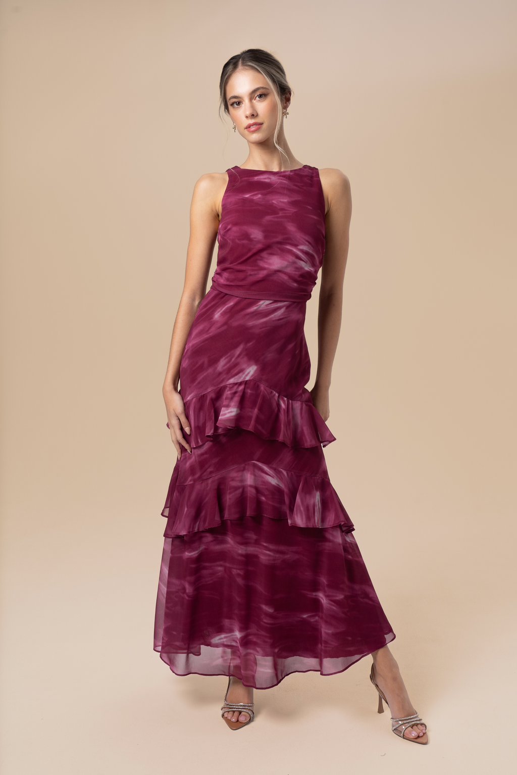 Alira Mauve Ruffle Cocktail Dress
