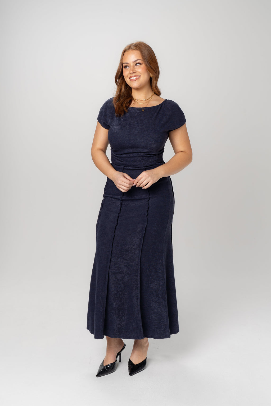 Althea Blue Two Piece Set - Cropped Top & Maxi Skirt