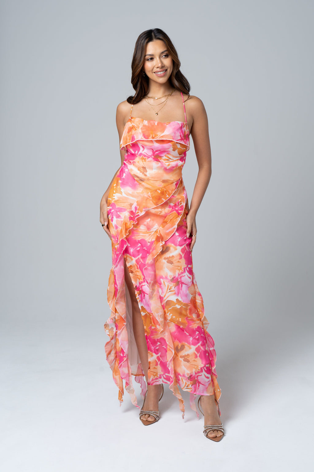 Charlene Criss Cross Back Midi Dress