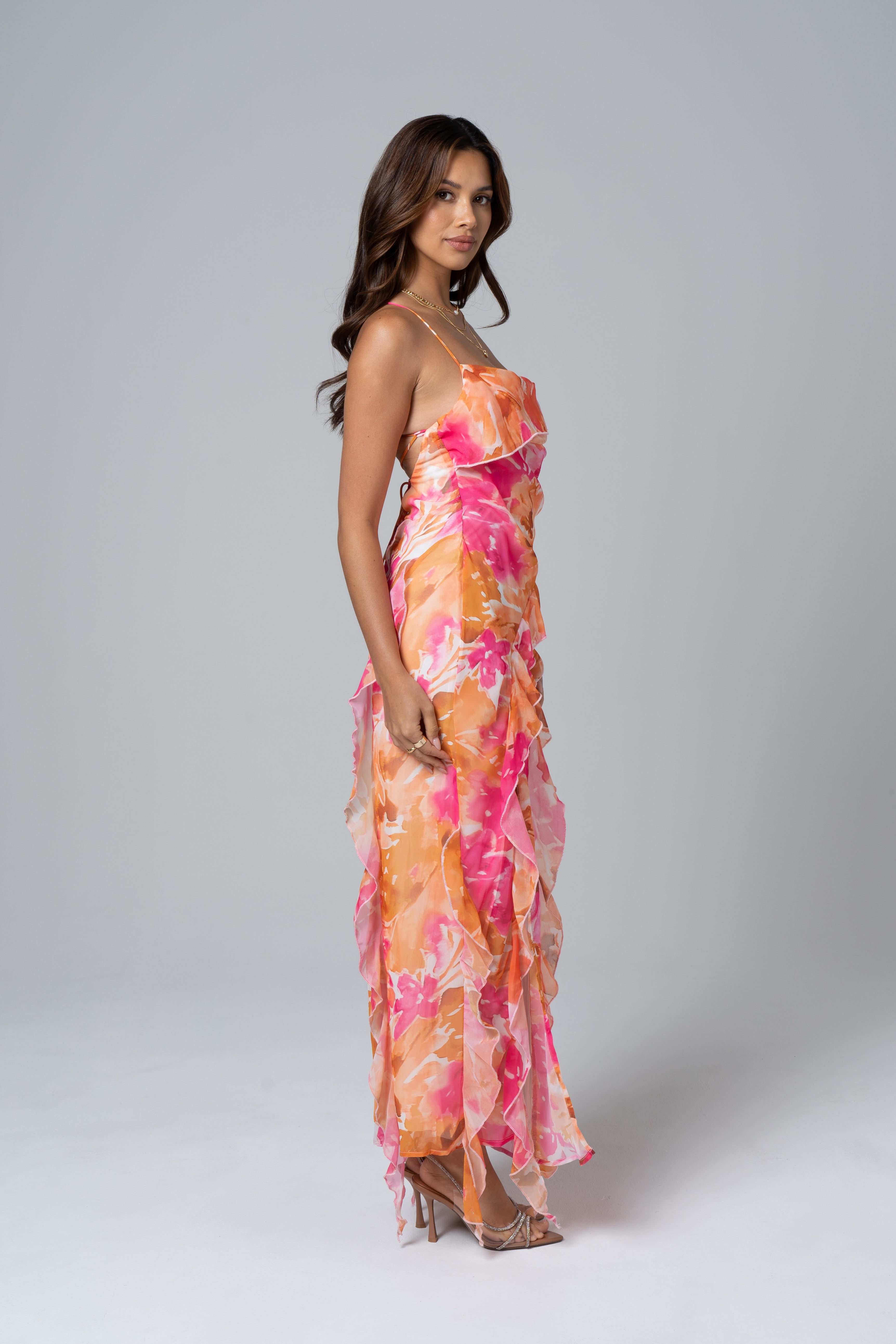 Charlene Criss Cross Back Midi Dress