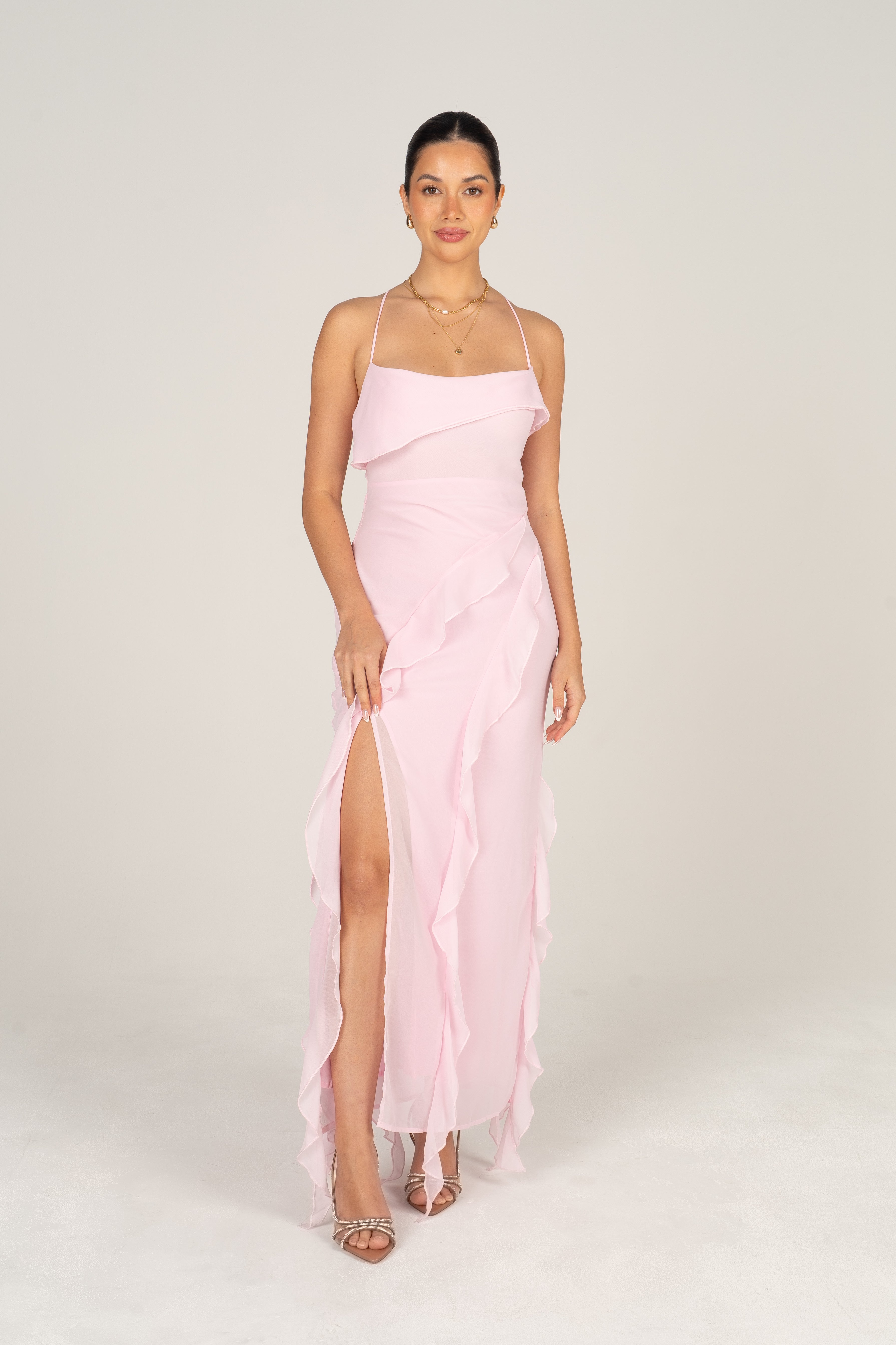 Charlene Criss Cross Back Midi Dress