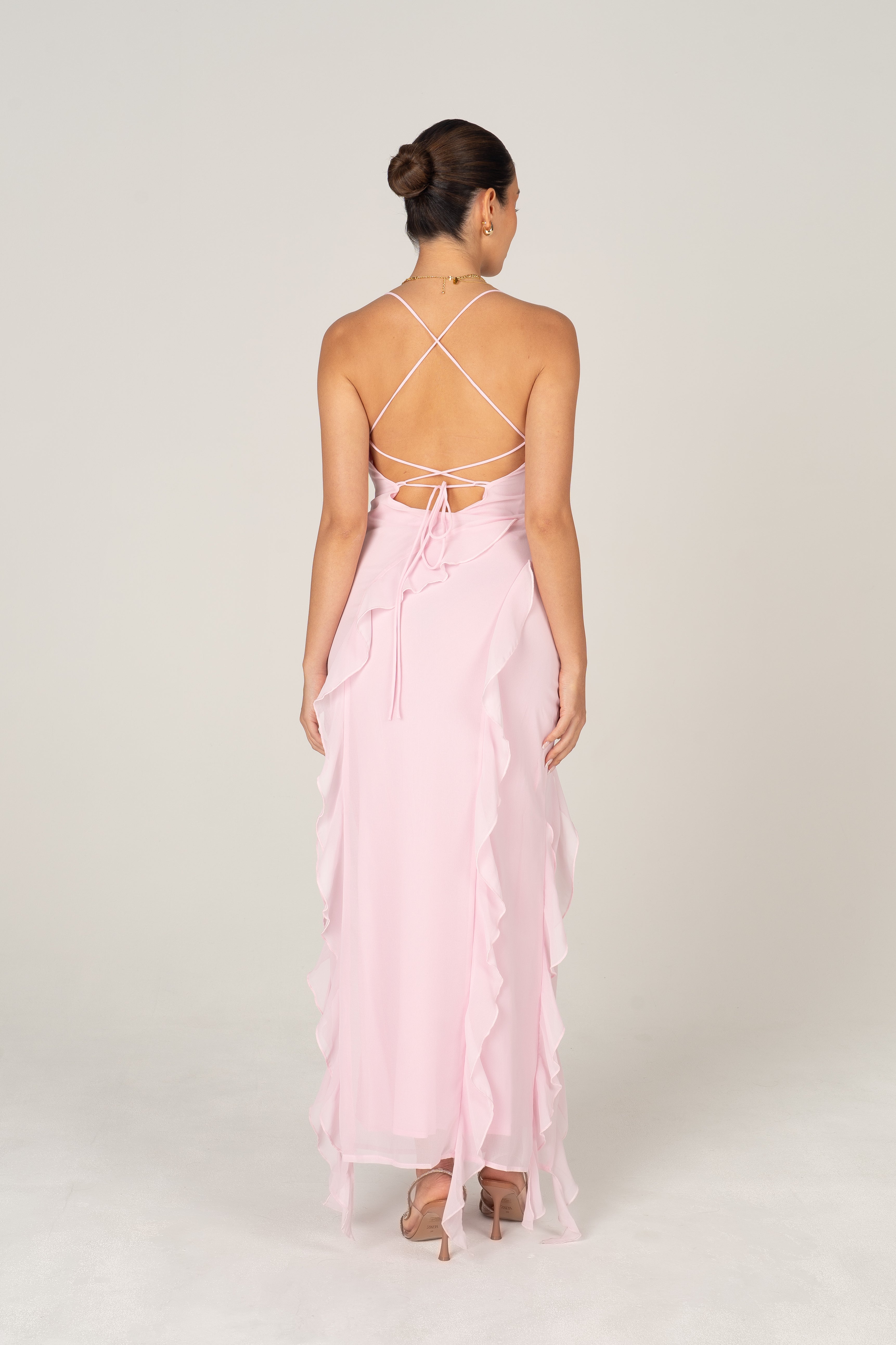 Charlene Criss Cross Back Midi Dress