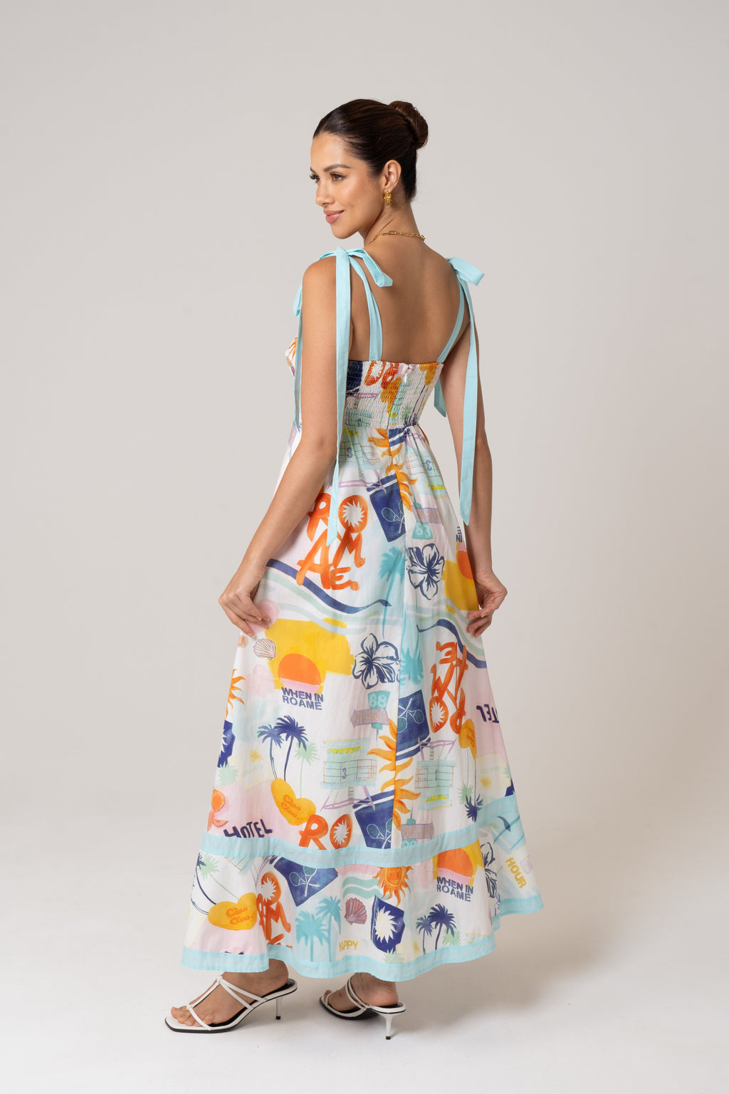 Tanya Holiday Print Midi Dress