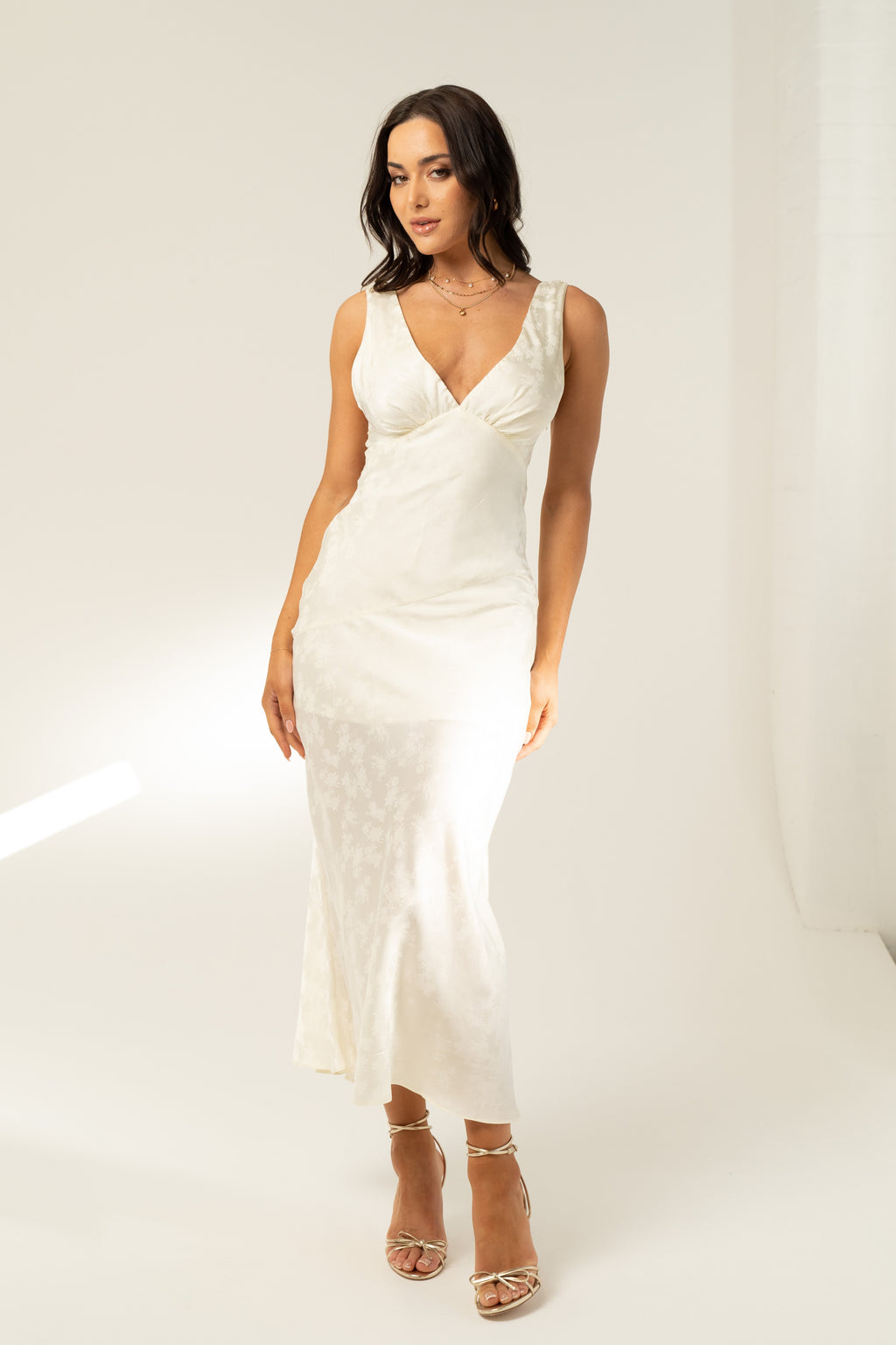 Maddie V-Neck Classic Midi Dress