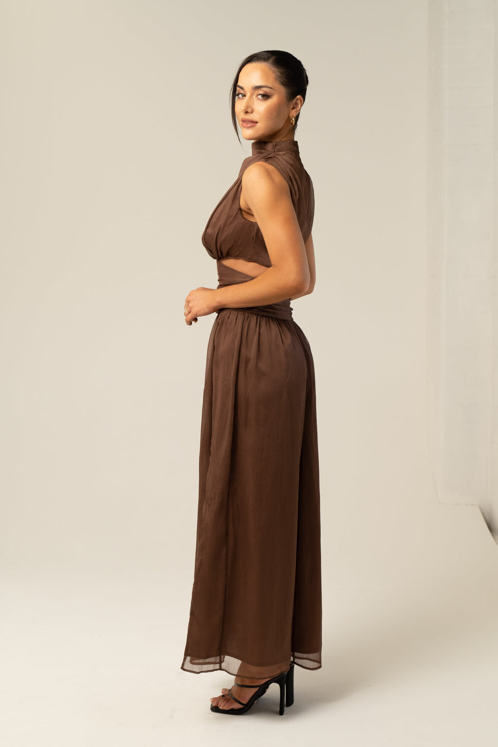 Leah High Neck Midi Dress