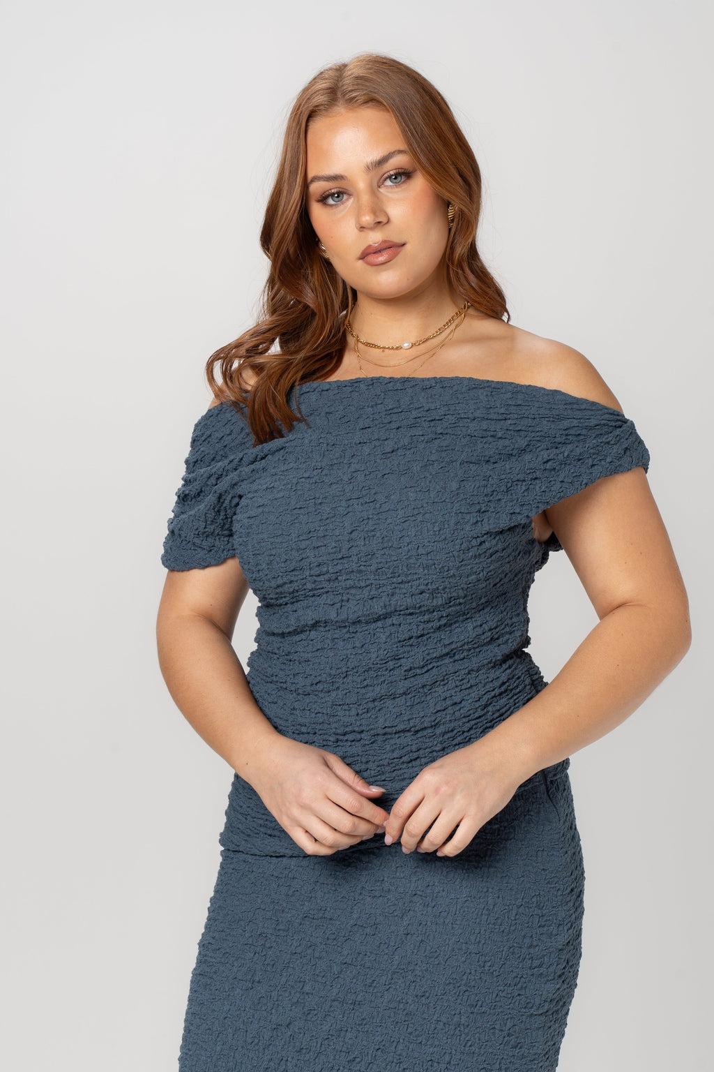 Ebony Two Piece Set - Drop Shoulder Top & Maxi Skirt