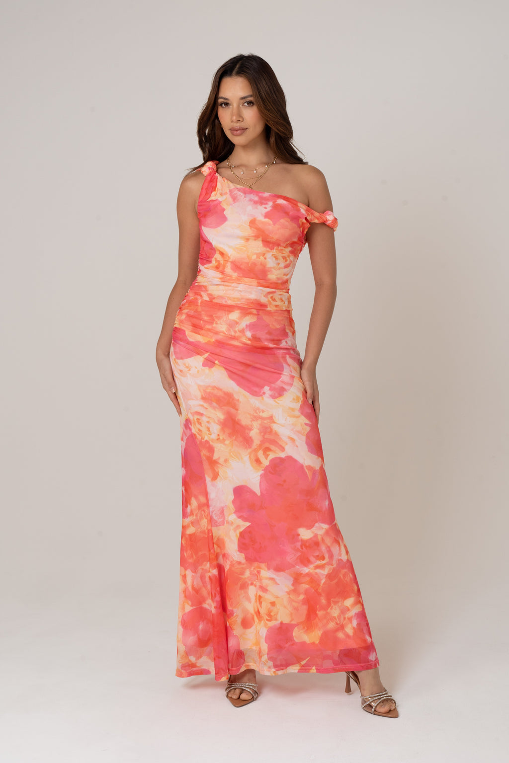 Lani Drop Shoulder Pink Midi Dress