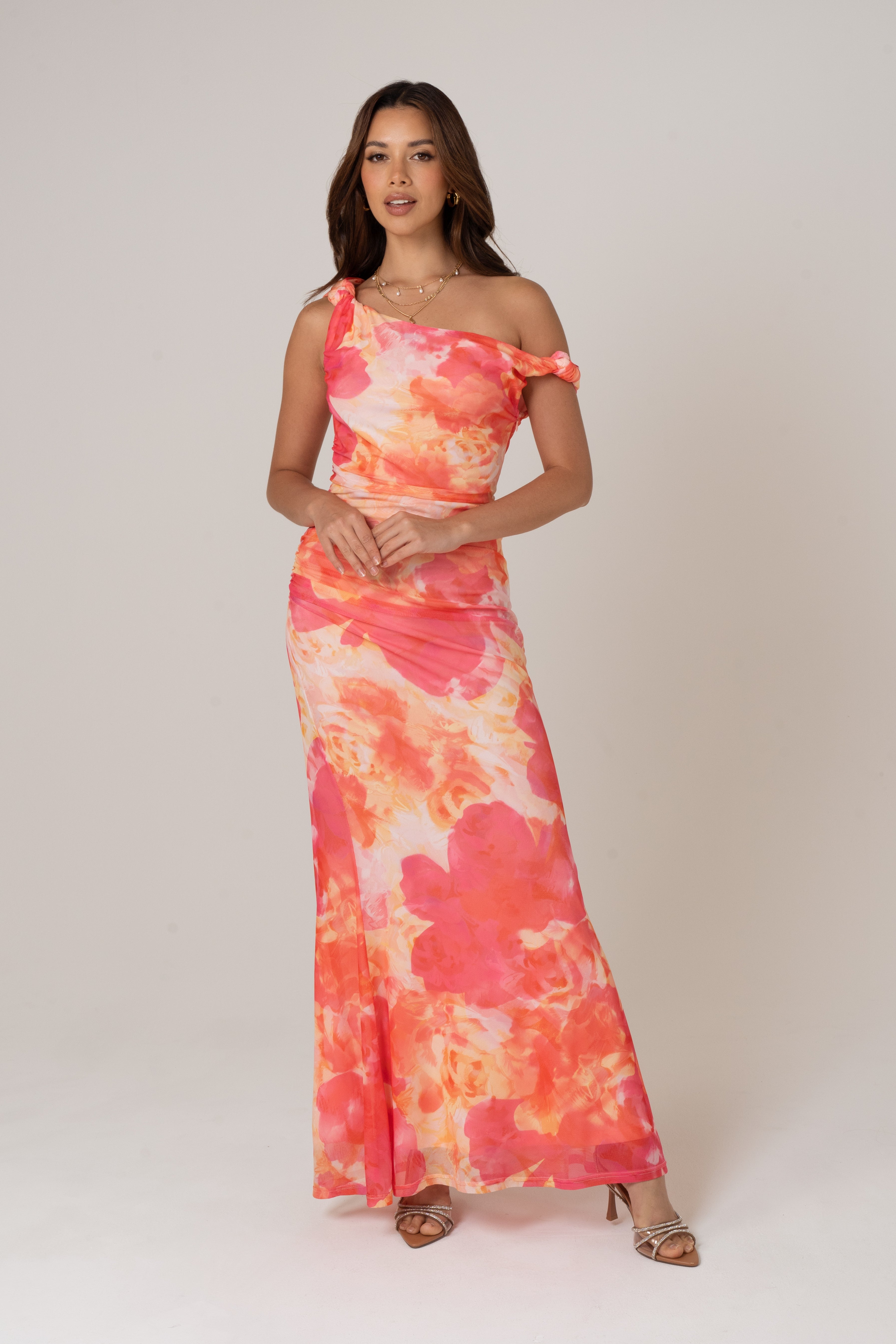 Lani Drop Shoulder Pink Midi Dress