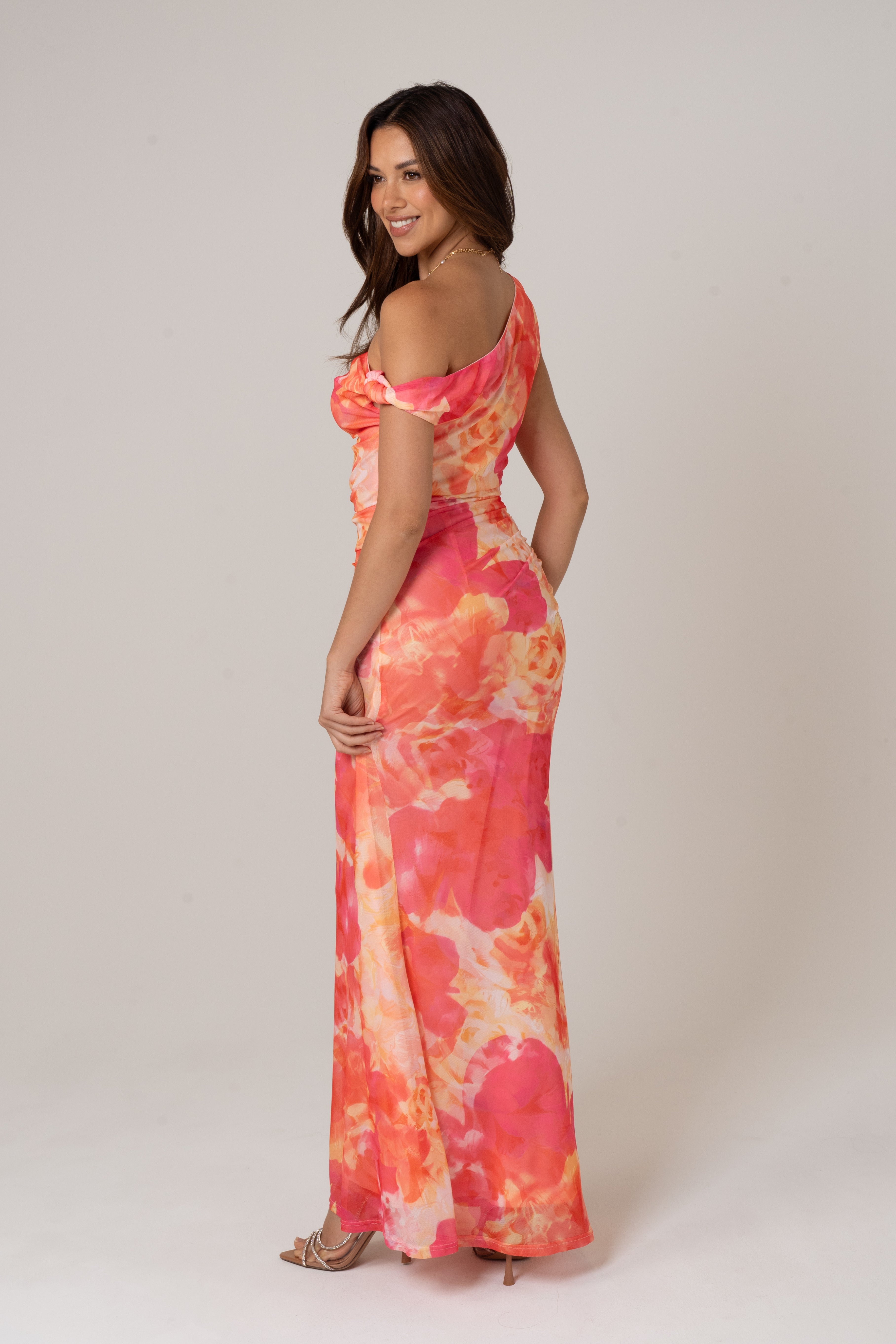 Lani Drop Shoulder Pink Midi Dress