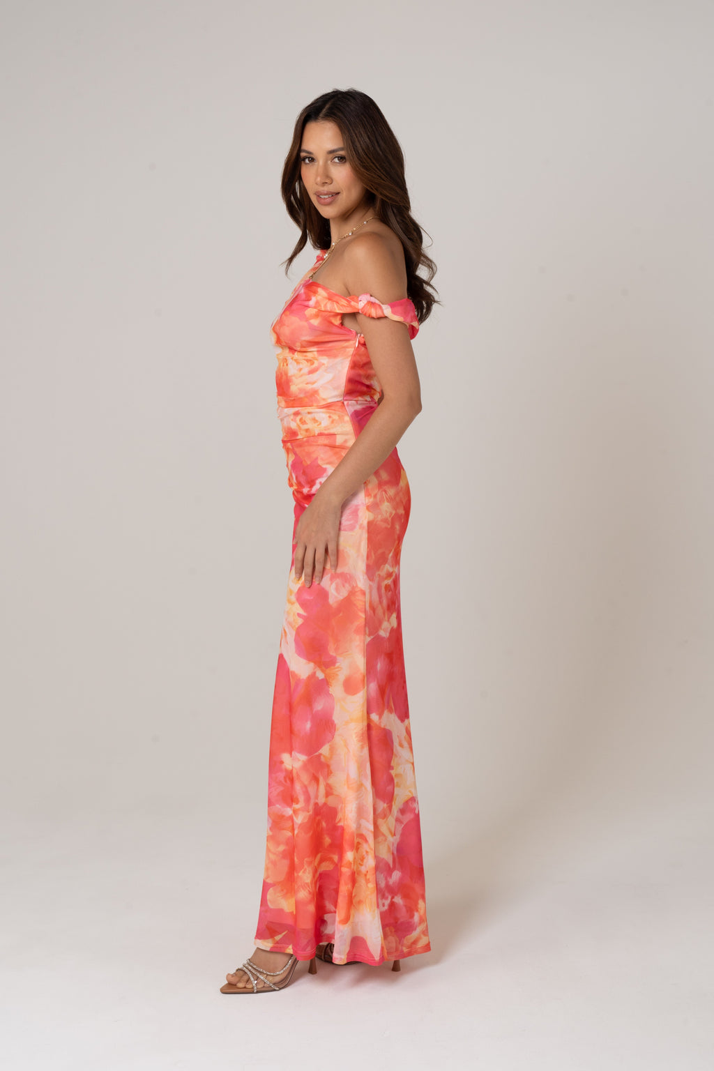 Lani Drop Shoulder Pink Midi Dress