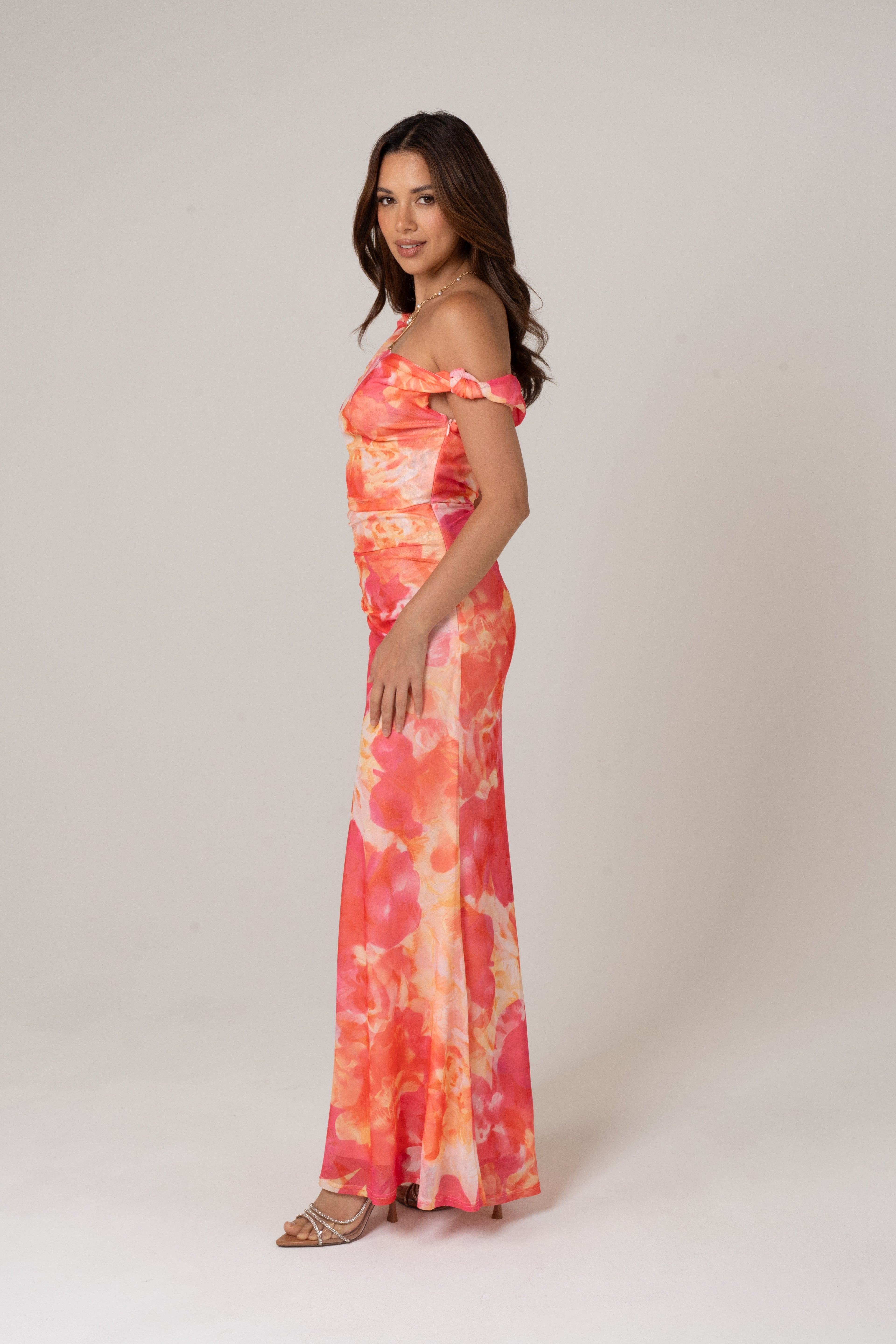 Lani Drop Shoulder Pink Midi Dress