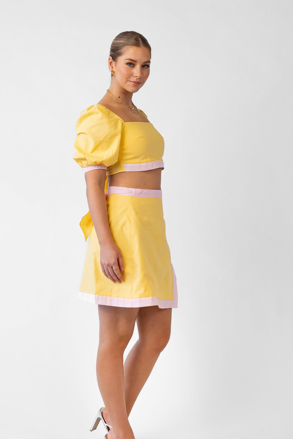 Layla Two Piece Set - Cropped Top & Wrap Mini Skirt