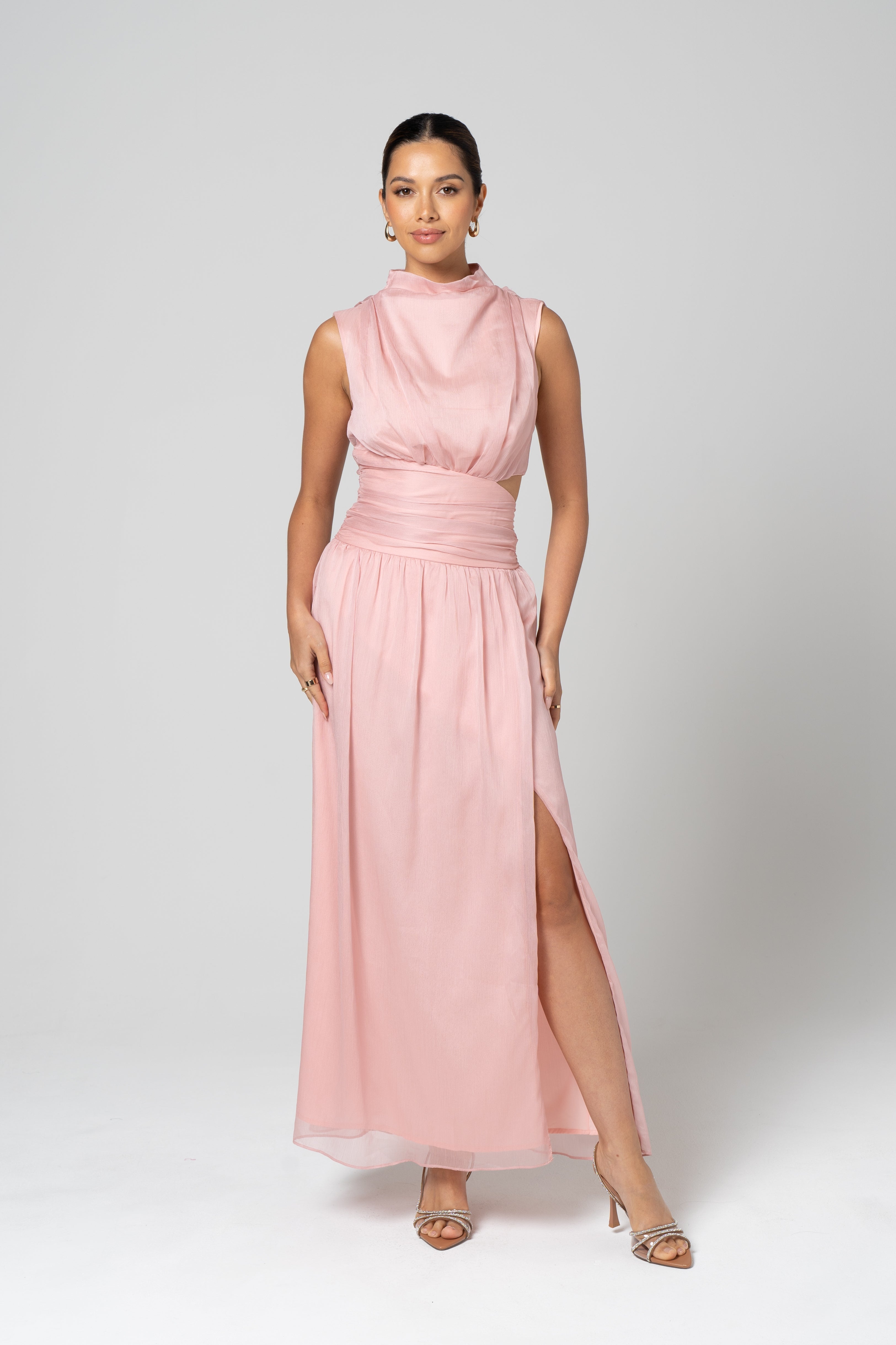 Leah High Neck Midi Dress