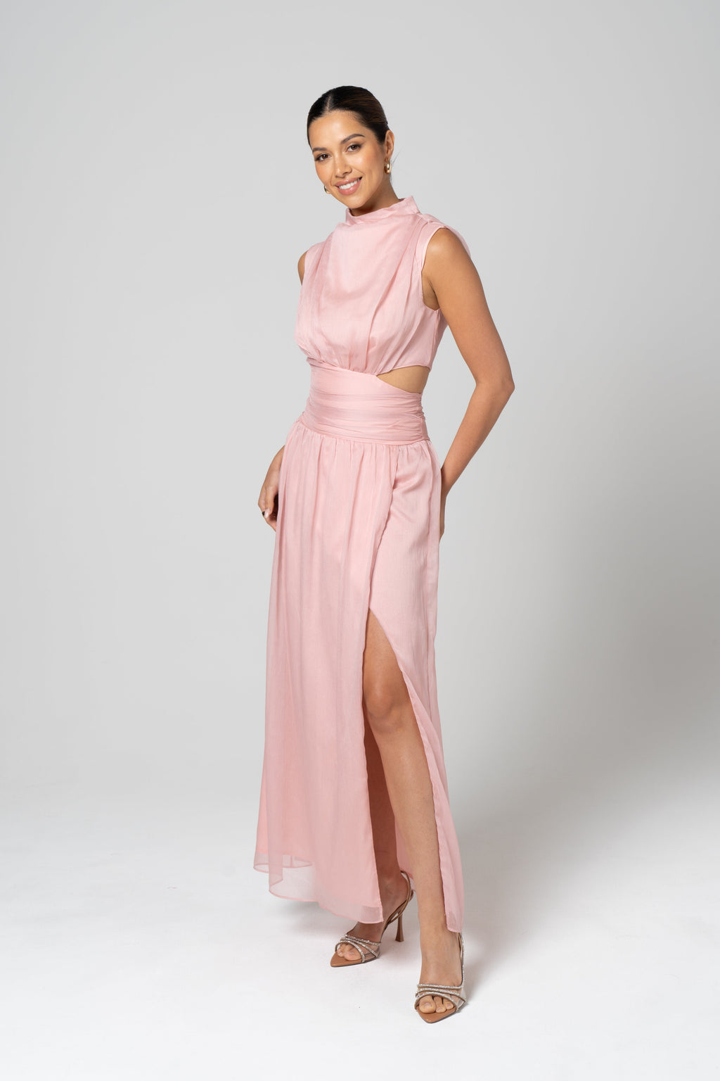 Leah High Neck Midi Dress