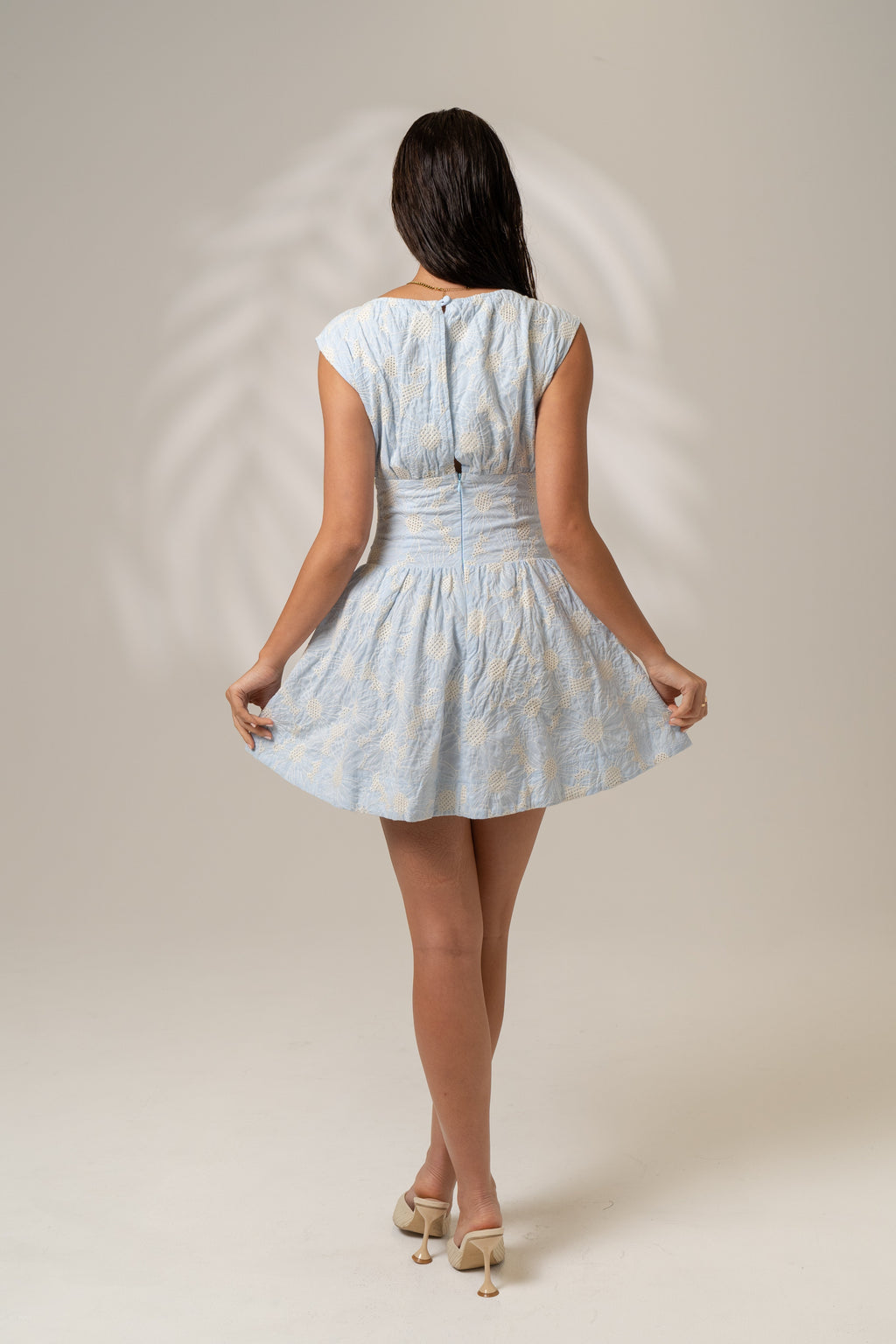 Nicole Blue Cap Sleeve Mini Dress