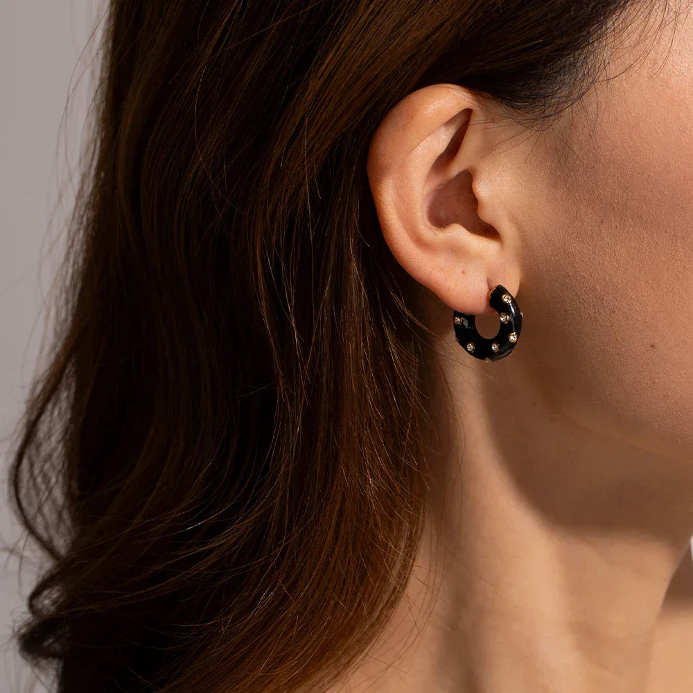 Black Luna Hoops