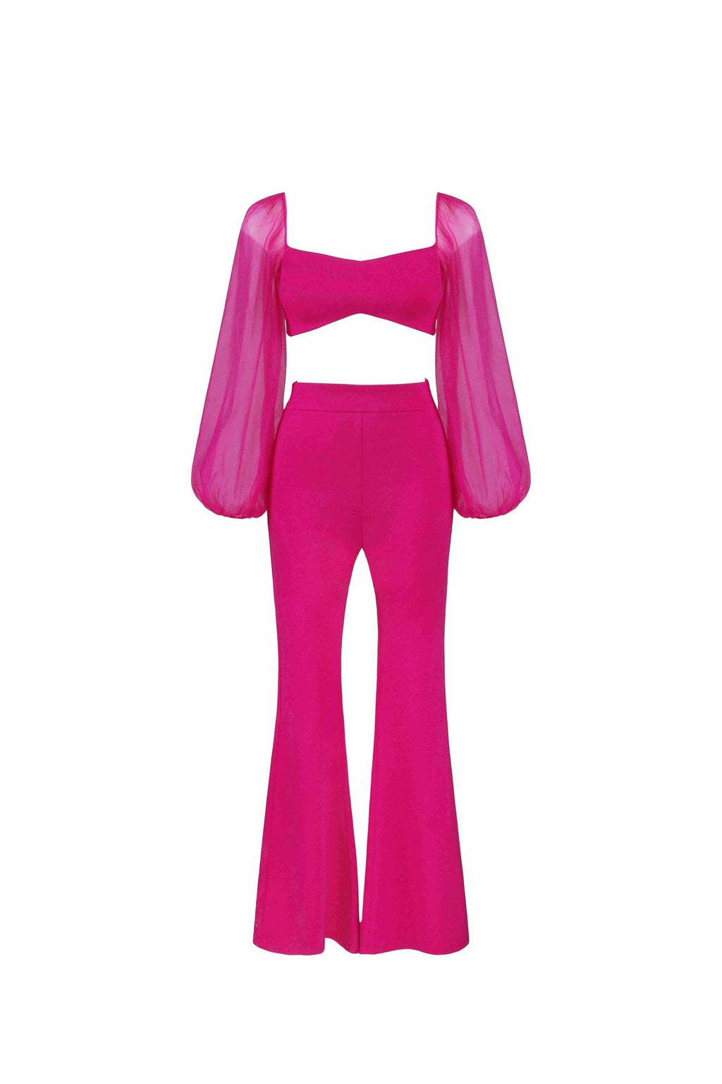 Aliya Two Piece Set - Cropped Top & Pant Set